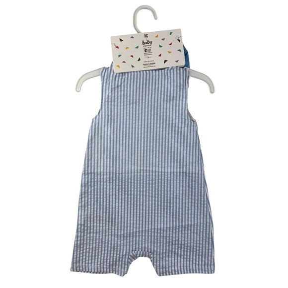 Baby Starters Boys First Birthday Coverall Romper and Crown Set - Size 12M - Picture 3 of 3